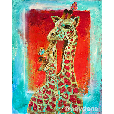 painting of giraffes