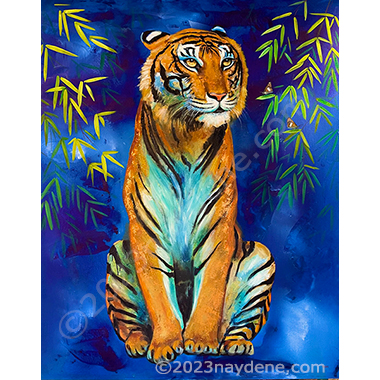 painting of african tiger